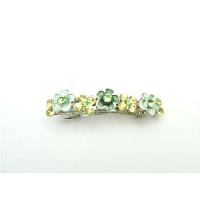 Green Jonquil Crystals Flower HAIR Oranment BARRETTES