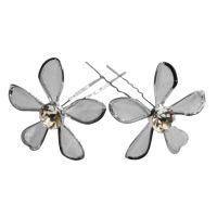 Bridal Net Hair Pin With Black Diamond Crystals Prom Hair Pin