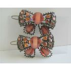 Rust Brown Sleek Hair Clip Bow Hair Clip Accessories
