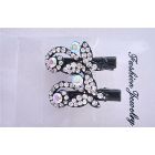 Butterfly Hair Clamp Clip Fully Embedded Simulated Diamond Pair Clip