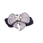 Fancy Hair Rubber Band Bow FUlly Encrusted Cubic Zircon w/ Velvet Strong Hair Band