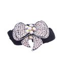 Fancy Hair Rubber Band Bow Encrusted Cubic Zircon w/ Velvet Hair Band
