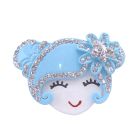 Metal Aquamarine Doll Face Hair Band Fully Decorated w/ Hair Rubber