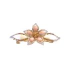 Flower Bridal Hair Barrette Smoked Topaz Golden Shadow Crystals