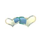Heart Hair Barrette Painted Aquamarine Clear & Erinite Crystals Clip