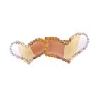 Prom Hair Clip Of Heart Smoked Topaz Crystals Heart Hand Painted