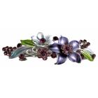 Wedding Hair Jewelry Amethyst Crystals Enamel Flower Bridal Barrette