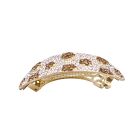 Smoked Topaz Crystals Hair Barrette Prom Bridal Hair Jewelry Clear