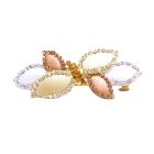 Golden Smoked Topaz Clear Crystals Hair Barrette Very Pretty Hair Clip
