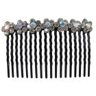 Bridal Hair Accessories Clear Crystals Flower Comb Barrette