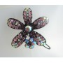 Butterfly Hair Claw Clip Pair in Multi Crystal with dropping strings