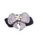Fancy Hair Rubber Band Bow Encrusted Cubic Zircon w/ Velvet Hair Band