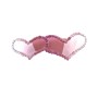 Light & Dark Pink Prom Heart Hair Clip Heart Hand Painted & Decorated