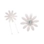 Bridal Wedding Hair Accessories White Flower Clear Crystals Hair Pin