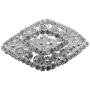 Vintage Style Bridal Crystals Clear Rhinestone Diamond Shape Barrette