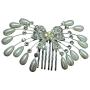 Sparkling Hair Comb Vintage Bow with Teardrop Pearls