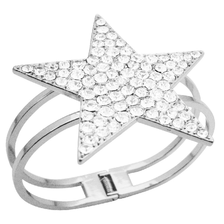 Star Cuff Bracelet Bling Bling Like Diamond Star Cuff Bracelet w/ CZ