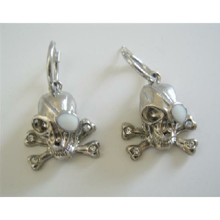 Skull Earrings Pierced Crossbone Earrings