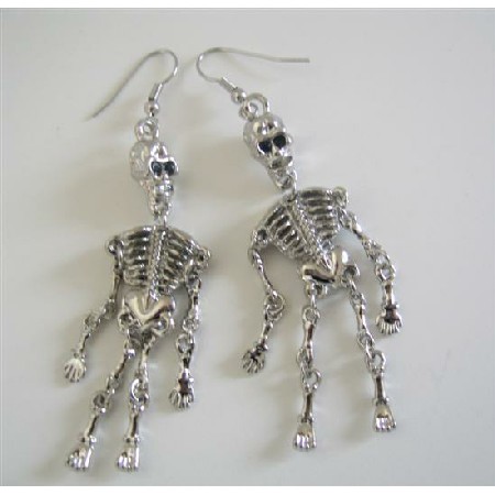 Skeleton Fulll Body Earrings Chandelier Cubic Zircon Skeleton Earrings