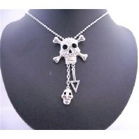 Skull Head Iced Bling Bling Pendant Necklace 
