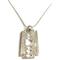 Razor Blade Pendant Jewelry Bling Bling Razor Blade Hip Hop Pendant Embedded w/ Cubic Zircon Crown BLING! 