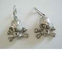 Skull Earrings  Pierced Crossbone Earrings  