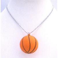 Basket Ball Pendant Necklace Sports Basket Ball Pendant w/ 30 inches Long chain