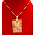 Gold Hip Hop Pendant Musical Node Pendant Rectangular Gold Head Phone & Decorated w/ CZ 23 Inches Necklace