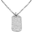 Dog Tag in ICe Shimmering all covered w/ CZ 28 inches chain