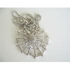 Cubic Zircon Spider Web Pendant NEcklace Hip Hop Jewelry