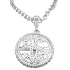 Spinning Dollar Pendant Men Jewelry Bling Bling Pendant w/ Cubic Zircon 28 Inches Necklace