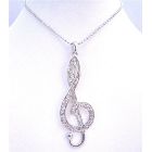 Hip Hop Pendant Musical Pendant Fully Embedded Cubic Zircon Shimmering Jewelry 26 Inches Necklace