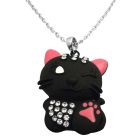 Smart Cunning Cat Pendant Very Naughty Stylish Cat Pendant Embedded with Diamanted On Body & Head Cat Pendant Necklace