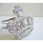 Captivating Silver Plated Sparkling Crown Cuff Bracelet w/ CZ Stones