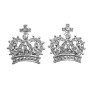 Crown Pierce Earrings Fully Embedded w/ Cubic Zircon Sparkling