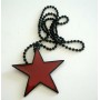 Star Hip Hop Pendant Necklace w/ Black Chain Necklace 24 Inches