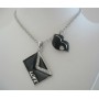 Valentine kiss Pendant w/ Love Note Envelope Necklace 24 inches Chain