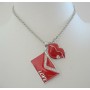 Valentine Love Note Envelope Pendant kiss Dangling Necklace 24 inches