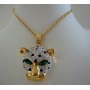 Jaguar Pendant Necklace 22k Gold Plated Pendant w/ Cubic Zircon