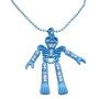 Blue Skeleton Pendant Necklace Cubic zircon Halloween Jewelry