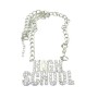 High School Pendant Hiphop Necklace Fully Sparkling Diamante Necklace
