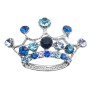 Vintage Crown Brooch Crystals Lite & Dark Blue Crown Brooch