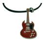 HipHop Red Guitar Pendant Necklace For School Music Function