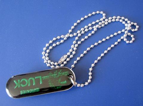 Click to View Description (Hip Hop Roller Blades Dog Tag Pendant Quickies Ho Ley Davldson Lucky Necklace 24 inches long)