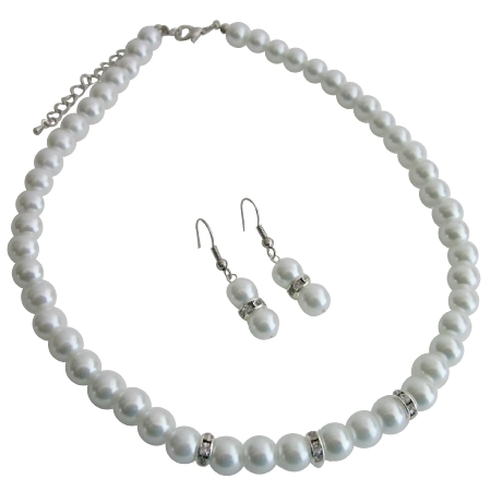 All Occasions Gathering Formal Semi Formal White Pearls Jewelry Set