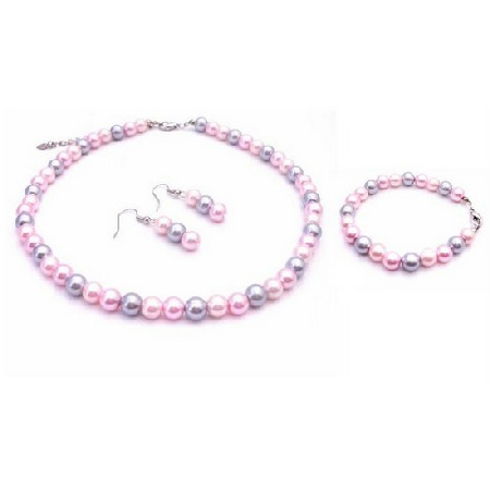 Choose Your Wedding Prom Jewelry Dashing Pink Combo Necklace Set
