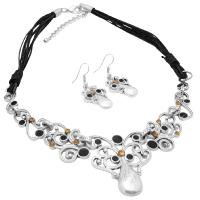 Attractive Jewelry Atistically Designed Silver Metal Work Jet & Colorado Rhinestones