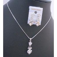 Clear Crystals WEdding Jewelry Set Inexpensive Bridemaids Jewelry Set