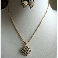 Exquisite!! 18K Yellow Gold Plated Heart Necklace Earring Set