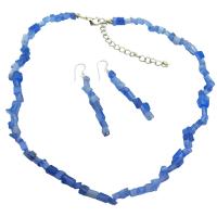 Blue Turquoise Collection Tuquoise Nugget Necklace Set w/ Sterling Silver Earrings NEW  